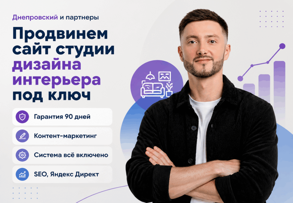 Продвинем сайт студии дизайна интерьера под ключ